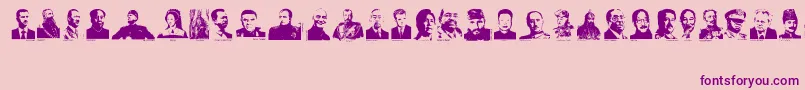 Czcionka Dictators – fioletowe czcionki na różowym tle