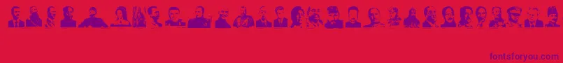 フォントDictators – 赤い背景に紫のフォント