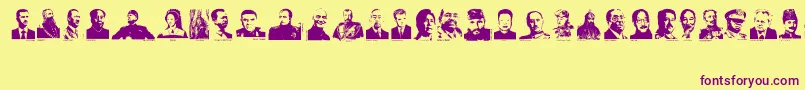 Dictators Font – Purple Fonts on Yellow Background