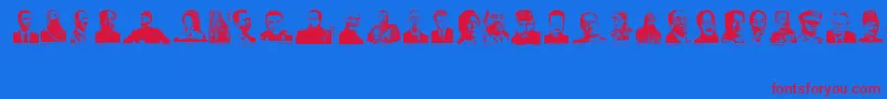 Dictators-fontti – punaiset fontit sinisellä taustalla