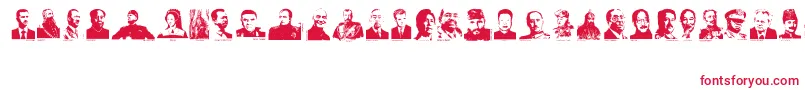 Dictators-fontti – punaiset fontit valkoisella taustalla