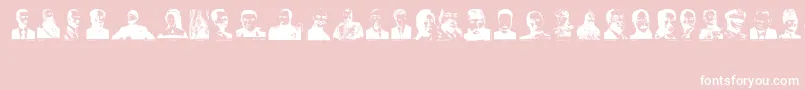 Fonte Dictators – fontes brancas em um fundo rosa