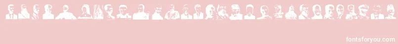 Dictators-Schriftart – Weiße Schriften auf rosa Hintergrund