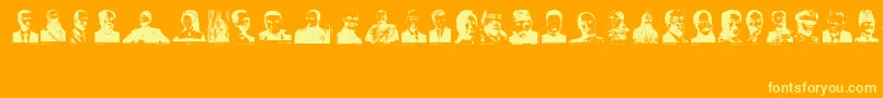 Dictators-fontti – keltaiset fontit oranssilla taustalla