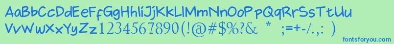 Didno Font – Blue Fonts on Green Background