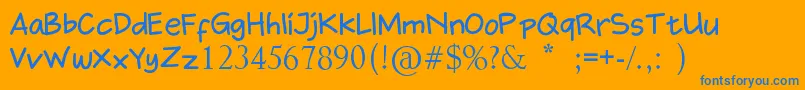 Didno Font – Blue Fonts on Orange Background