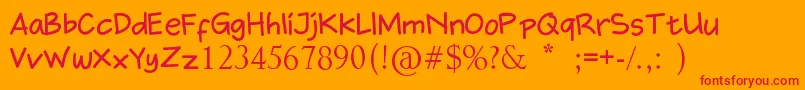 Didno Font – Red Fonts on Orange Background