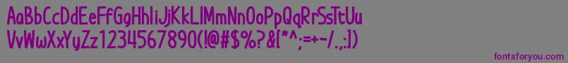 Шрифт Die Grinsekatze – фиолетовые шрифты на сером фоне