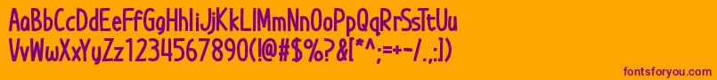 Шрифт Die Grinsekatze – фиолетовые шрифты на оранжевом фоне
