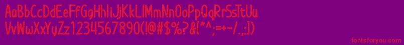 Die Grinsekatze Font – Red Fonts on Purple Background