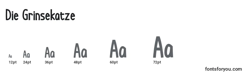 Die Grinsekatze Font Sizes