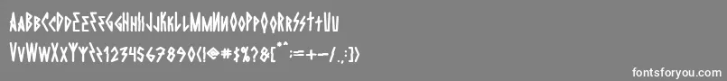 フォントDie Hard Regular – 灰色の背景に白い文字