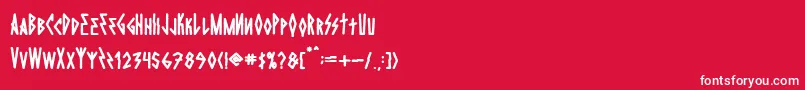 フォントDie Hard Regular – 赤い背景に白い文字