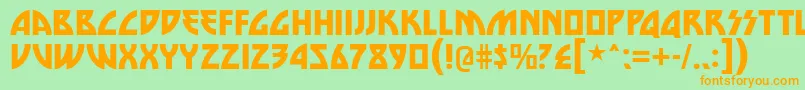 die nasty Font – Orange Fonts on Green Background