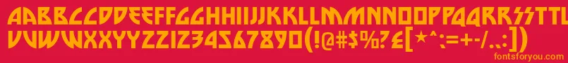 die nasty Font – Orange Fonts on Red Background