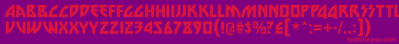 die nasty Font – Red Fonts on Purple Background