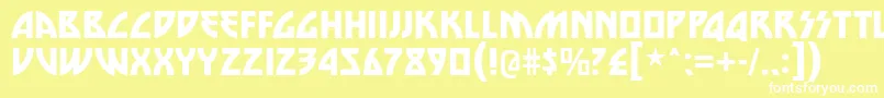 die nasty Font – White Fonts on Yellow Background