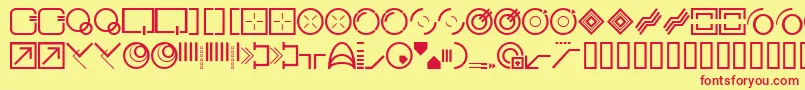 Stylbcc-fontti – punaiset fontit keltaisella taustalla