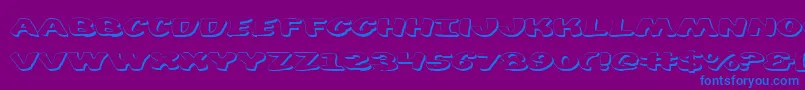 diego3d-Schriftart – Blaue Schriften auf violettem Hintergrund