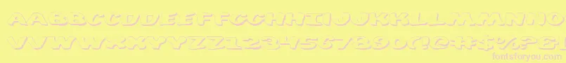 diego3d-fontti – vaaleanpunaiset fontit keltaisella taustalla