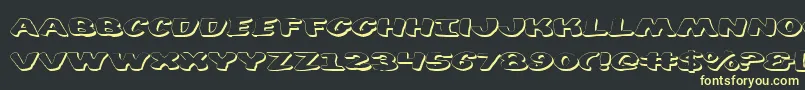diego3d Font – Yellow Fonts on Black Background