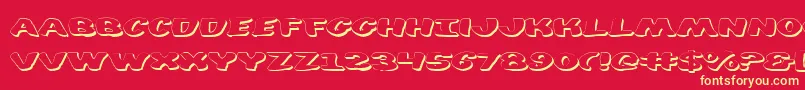 diego3d Font – Yellow Fonts on Red Background