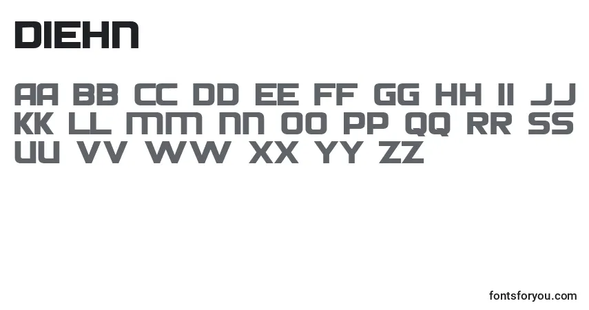 DIEHN    (125054)-fontti – aakkoset, numerot, erikoismerkit
