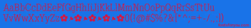 Diezma Light-fontti – punaiset fontit sinisellä taustalla