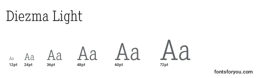 Diezma Light (125059) Font Sizes