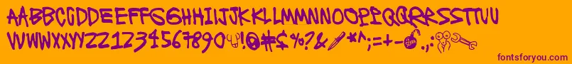 Шрифт Ronttifontti2 – фиолетовые шрифты на оранжевом фоне