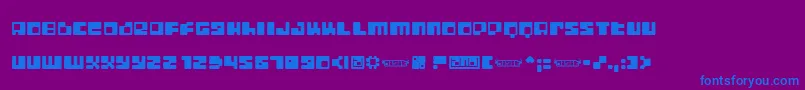 DIGILF  -fontti – siniset fontit violetilla taustalla