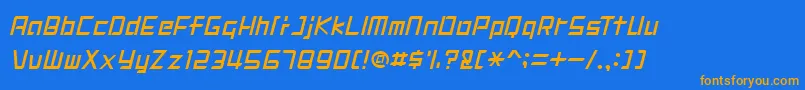 DIGIMRG Font – Orange Fonts on Blue Background