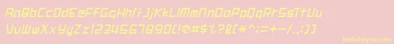 DIGIMRG-Schriftart – Gelbe Schriften auf rosa Hintergrund