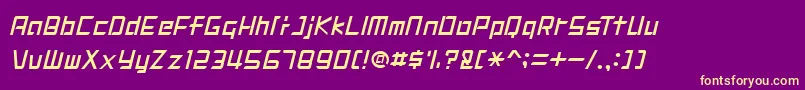 Fonte DIGIMRG – fontes amarelas em um fundo roxo