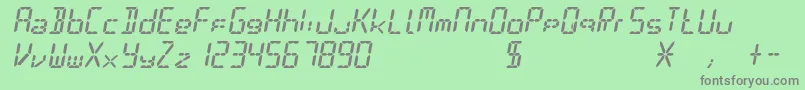 Digit Font – Gray Fonts on Green Background