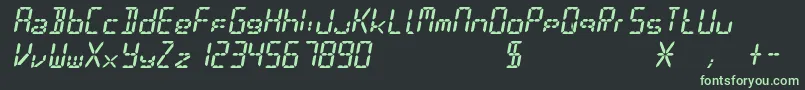 フォントDigit – 黒い背景に緑の文字