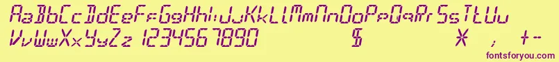 Digit Font – Purple Fonts on Yellow Background