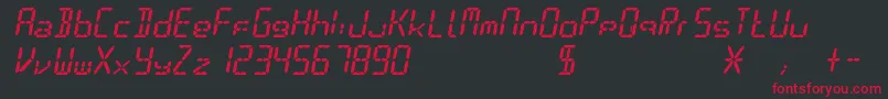 Digit Font – Red Fonts on Black Background