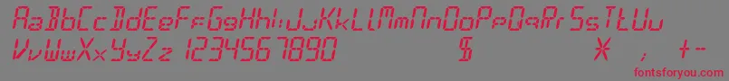 フォントDigit – 赤い文字の灰色の背景