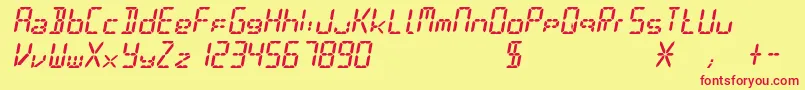 Digit Font – Red Fonts on Yellow Background