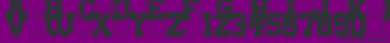 Digital College-fontti – mustat fontit violetilla taustalla