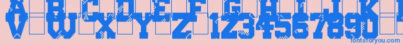 Digital College Font – Blue Fonts on Pink Background