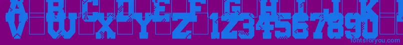 フォントDigital College – 紫色の背景に青い文字