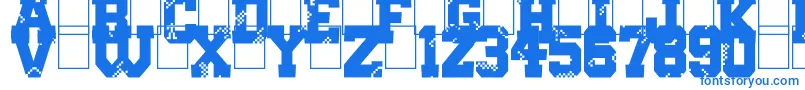 Digital College Font – Blue Fonts on White Background