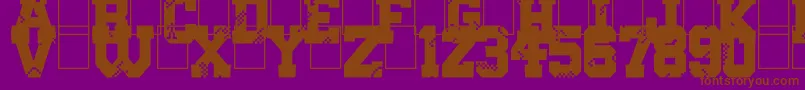 フォントDigital College – 紫色の背景に茶色のフォント
