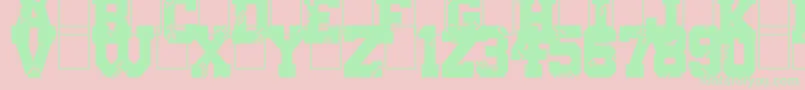 Digital College Font – Green Fonts on Pink Background