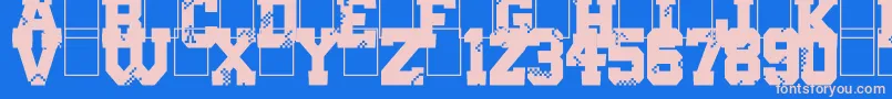 Digital College Font – Pink Fonts on Blue Background