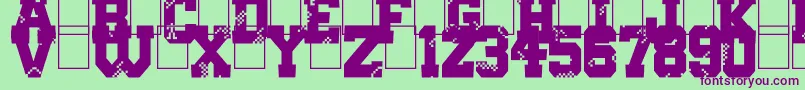 Digital College-fontti – violetit fontit vihreällä taustalla