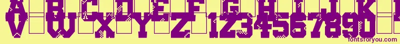 Digital College-fontti – violetit fontit keltaisella taustalla