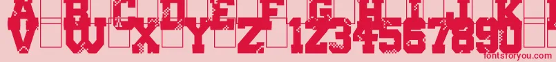 フォントDigital College – ピンクの背景に赤い文字